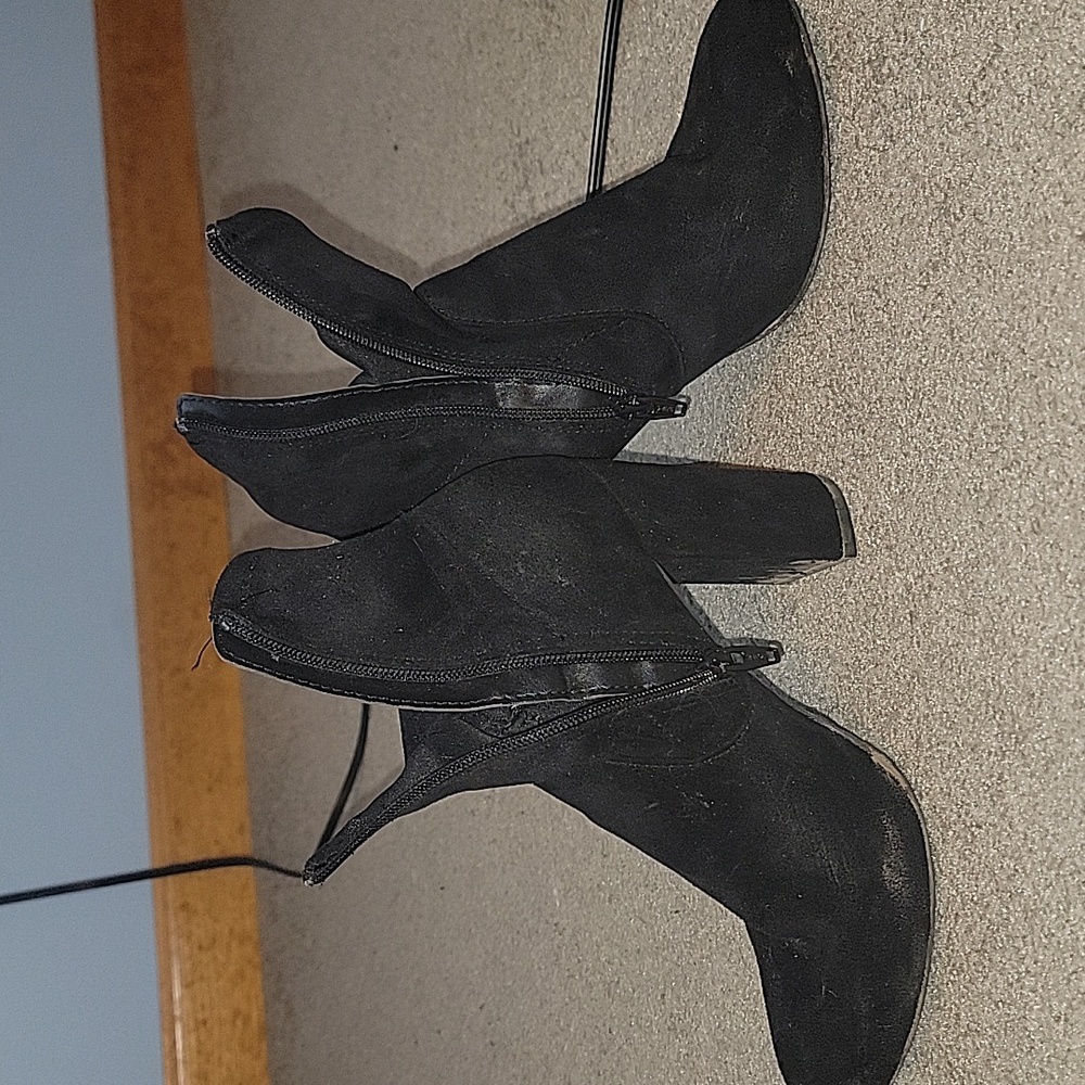 Black high heel booties